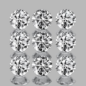 Natural White Zircon 3 mm 9 pieces Round Diamond Cut VVS Clarity Earthly mined Zircon for Jewelry, Superb Brilliancy