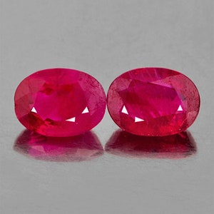8x6 mm Oval 2 pieces Natural Red Mozambique Ruby [SI Clarity] AAA Luster Earthly Mined Loose Natural Gemstones from Africa For Jewelry Ring