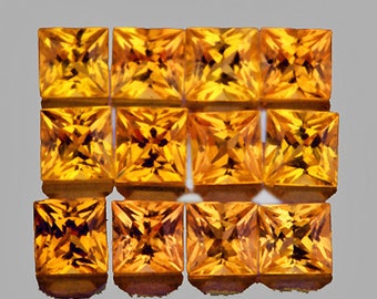 RARE !! 4 SAPHIRS ORANGE VERT ROUGE DE TANZANIE : 4 mm x 4 mm ★★ p470