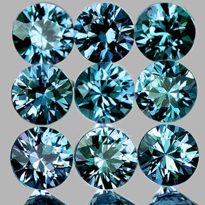 Natural Green Blue Sapphire 2.80 mm – 9 pcs Round Cut, Flawless to VVS Clarity, Top Luster, Earth-Mined from Ceylon for Jewelry
