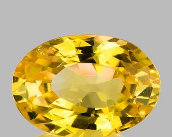Naturlig gyllengul safir – 1,05 ct, 7 x 5 mm oval fasetterad slipning, felfri VVS-klarhet, utvunnen från Ceylon för smycken