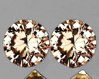 Natural Champagne Diamond 2.00 mm – 2 pcs Round Cut, C7 Color, VVS to VS Clarity, Superb Luster, Earth-Mined Accent Stones