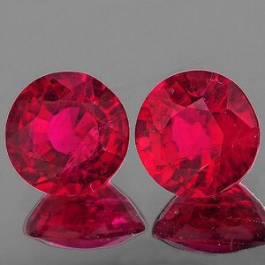 5.80 mm Round 2 pieces Natural Red Mozambique Ruby [VVS-VS Clarity] AAA Luster Earthly Mined Loose Natural Gemstones from Africa for Jewelry