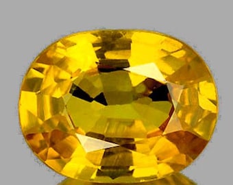 Naturlig gul safir 0,66 ct 6 x 5 mm oval slipad fasetterad felfri VVS-klarhet naturlig ädelsten utvunnen från Madagaskar