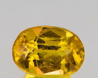 Saphir Jaune Naturel De Madagascar – 6x4 Mm, 0.46 Ct, Béryllium, Gemme Rare