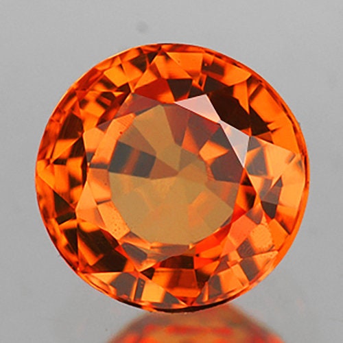 Natural Orange Sapphire 0.72ct 5.5 Mm Round Cut Faceted VVS Clarity Natural Gemstone Earthly Mined Etsy
