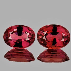 Natural Raspberry Pink Rhodolite Garnet 8x6 mm 2 pieces Flawless-VVS Clarity Oval Faceted Loose Gemstone Earthly Mined