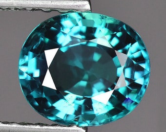 7x6 mm Oval 2.23cts 1 piece Natural Electric Blue Zircon [VVS Clarity] Natural Loose Gemstone For Jewelry & Ring From Cambodia Top Color