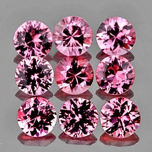 Zaffiro rosa naturale da 2,80 mm rotondo 9 pezzi [chiarezza impeccabile-VVS] pietra preziosa naturale sciolta non riscaldata tagliata a macchina gioielli fai da te