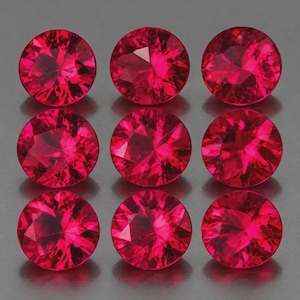 2.80 mm Round 9pcs AAA Luster Natural Intense Red Burma Ruby [VVS]