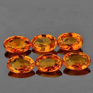 Natürliche Gelb Orange Saphir 5x3 mm 6 Stück Oval Schliff facettiert, Flawless-VVS Clarity, Natürliche Edelstein irdische Mine