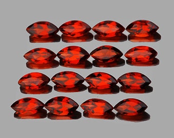 Natural Orange Red Mozambique Garnet 6x3 mm 16 pcs Oval Loose Gemstone [IF-VVS]