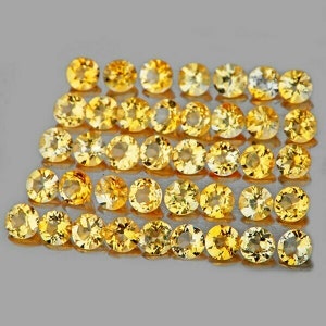 Natural Golden Yellow Citrine 1.7 mm Round Faceted Cut 50 pieces/parcel Flawless-VVS Clarity  Earthly Mined Loose Gemstone