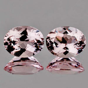 Natural Golden Pink Morganite Oval 2 pieces 8x6 [Flawless-VVS Clarity] Earth Mined Natural Loose Gemstone for Ring Jewelry Untreated