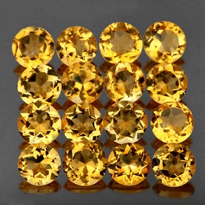 Natural Golden Yellow Citrine 3.8 mm 16 pieces Round Faceted Cut Flawless-VVS Clarity Earthly Mined Loose Gemstone