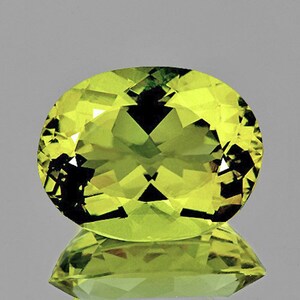 Natural Green Gold Lemon Quartz 16x12 mm Oval Faceted Cut 8.06cts Flawless-VVS Earthly Mined Loose Gemstone