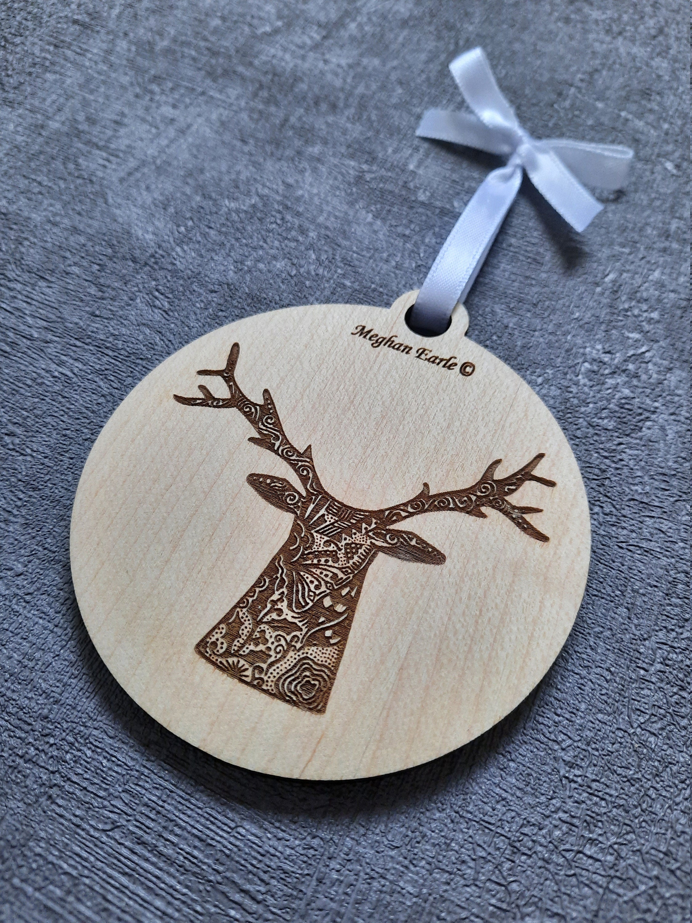 Stag Christmas Decoration Hand Designed Tree Bauble Ornament - Etsy