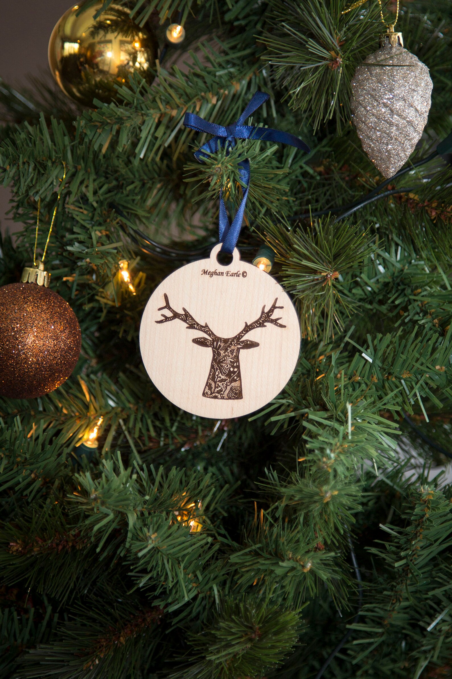 Stag Christmas Decoration Hand Designed Tree Bauble Ornament Etsy