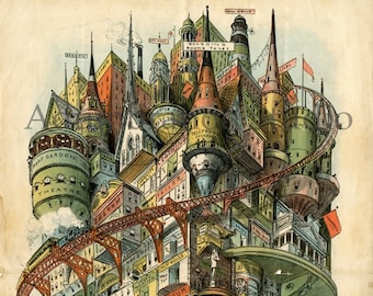 What We Are Coming To, Judge Magazine Circa 1895, Ready to Frame, 19th Century Color Drawing, Archival  Giclée Print