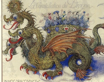 The Dragon Constellation, La Constellation du Dragon, Gustav-Adolf Mossa, 1959 Nice Carnival, Mythical, Parade Float, Giclée Archival Print