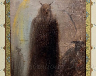 A Ghostly Vision, Francisco de Goya, Horned Reaper, Shrouded Wraith, Specter, Archival Giclée Print