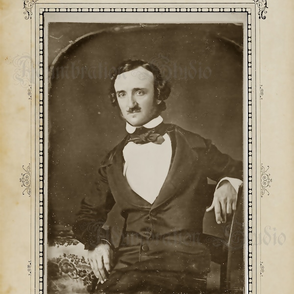 Edgar Allan Poe Daguerreotype, 1847 Daly Daguerreotype, Archival Print