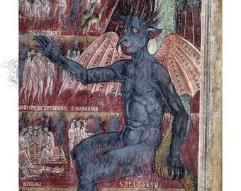 Satan in Hell, Antoniazzo Romano, Renaissance Painting, The Devil, Lucifer, Archival Giclée Print
