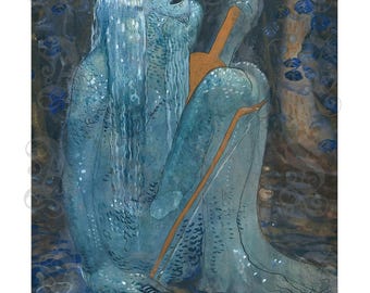 Strömkarlen, The Stream Man, de John Bauer, Näcken, folklore sueco, Espíritu mágico del agua, Mitología, Archival Giclée Print