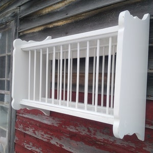 Hanging Single Tier Plate Rack, Holds 12 Plates, Adaptation of 18th Century Original Early American Plate Drying Rack, Kitchen Wall Shelf,