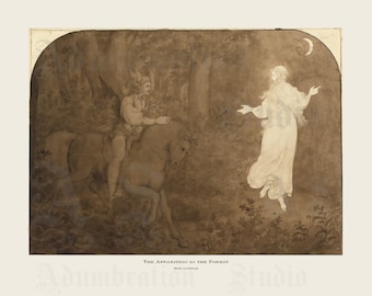 The Apparition in the Forest, Moritz von Schwind, Moon Fairy, Ghostly Woman, Sleeping Beauty, Folklore, circa 1823, Archival Giclée Print