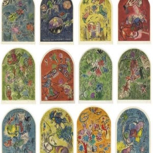 The Twelve Tribes of Israel Folio, Buy 1 or Gift Set of 12 Prints, Marc Chagall, Ancient Israelite Nation, Families of Jacob