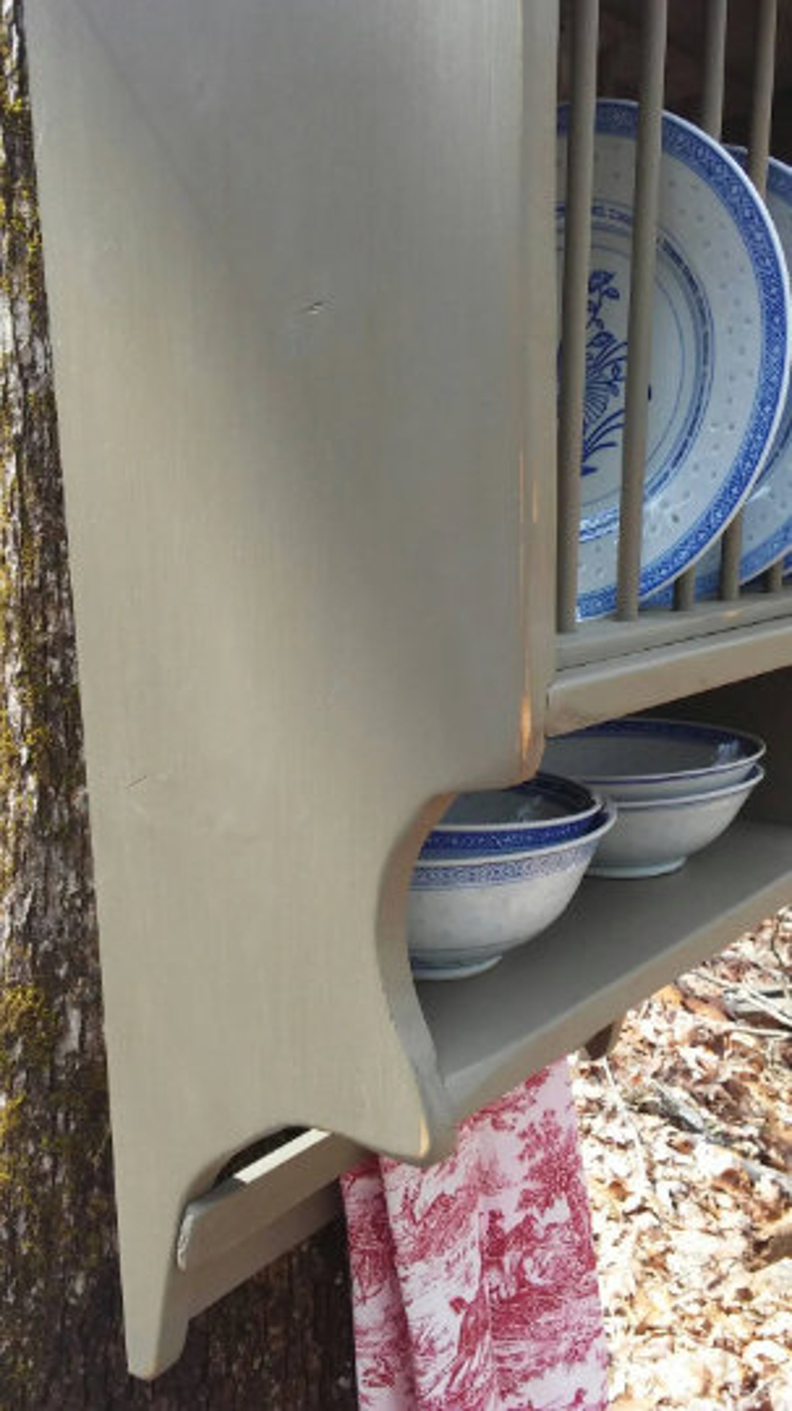 Narrow Farmhouse Plate Rack With Primitive Towel Rung - Etsy