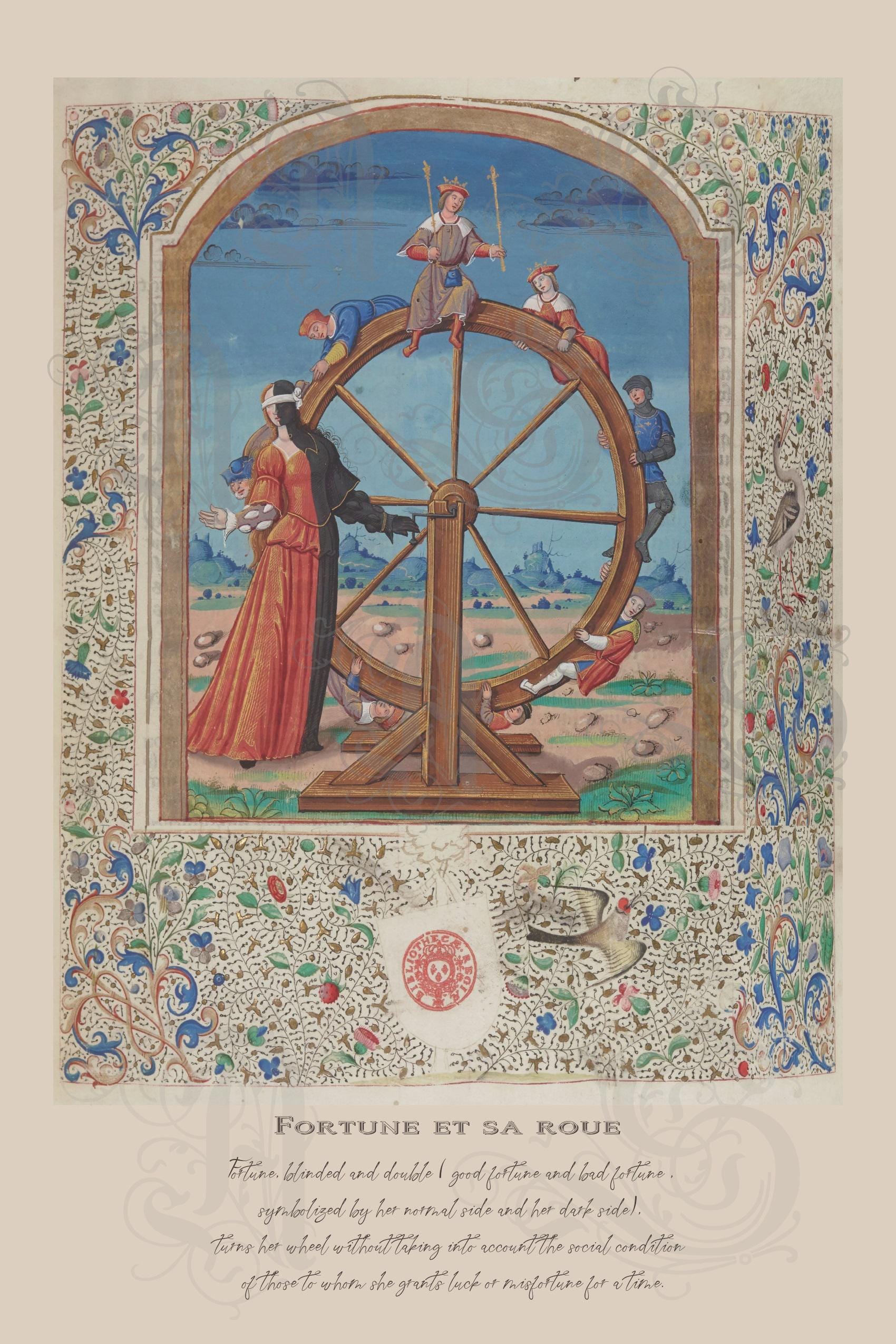 Fortune Et Sa Roue, Fortune and Her Wheel, Circa 1530, Wheel of