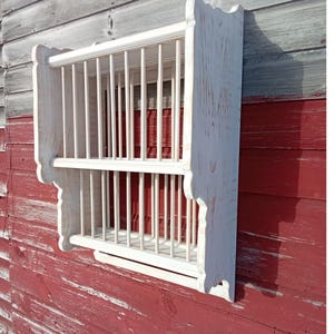 Hanging Plate Rack, Reproduction of 18th Century Original with Towel Rung, Early American Plate Drying Rack, Colonial Kitchen Rack, Handmade