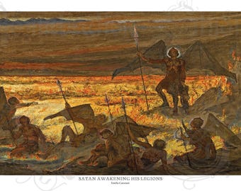 Satan Awakening His Legions, Estella Canziani, Army of Satan, The Devil, Lucifer, Archival Print