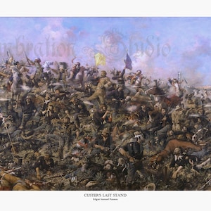 Custer&#39;s Last Stand, by  Edgar Samuel Paxson 1899, Battle of the Little Bighorn, Battle of the Greasy Grass, Archival Print