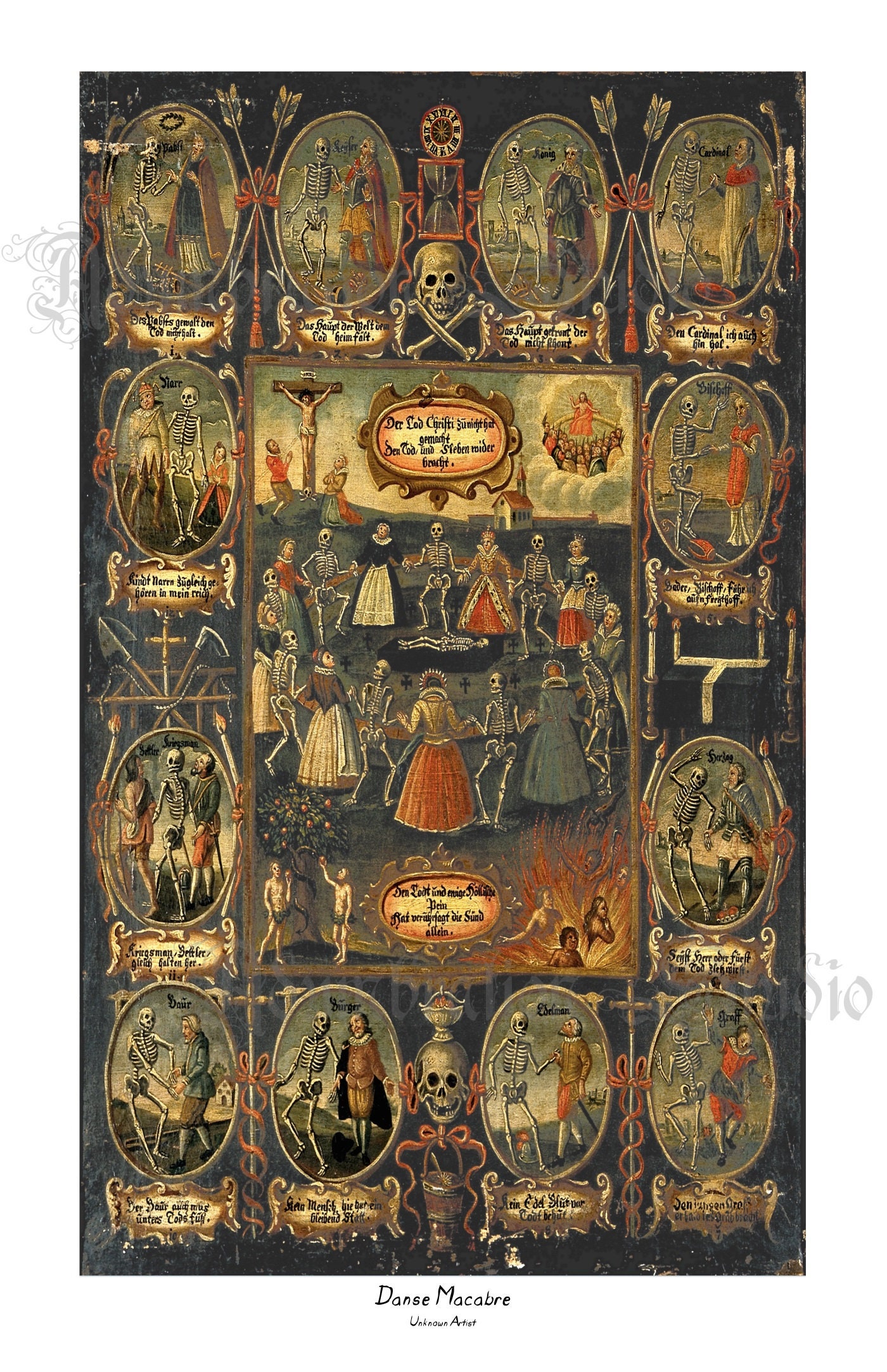 A E マルティ 挿絵本　聖ヨハネ祭の夜　未綴じ装丁　1951年 1850部 Danse Macabre, Dance of Death, Eberhard Kieser, Baroque Art