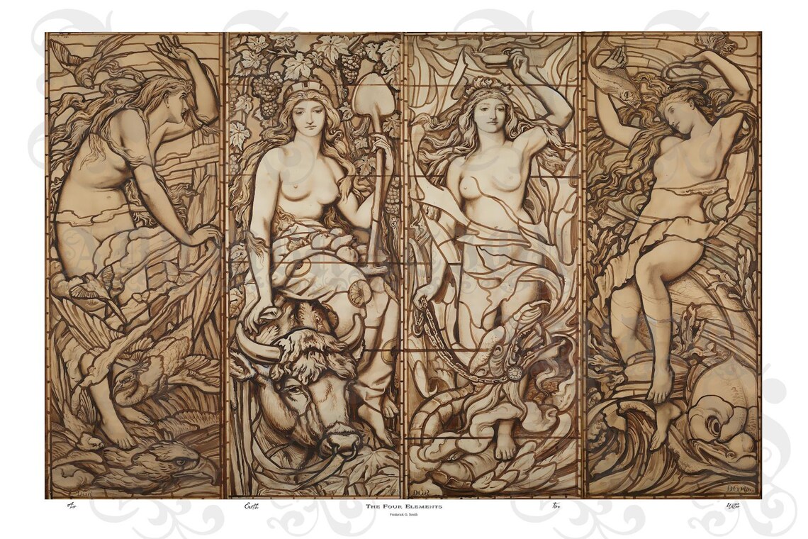 The Four Elements, Classical Allegorical Figures, Pre-raphaelite ...