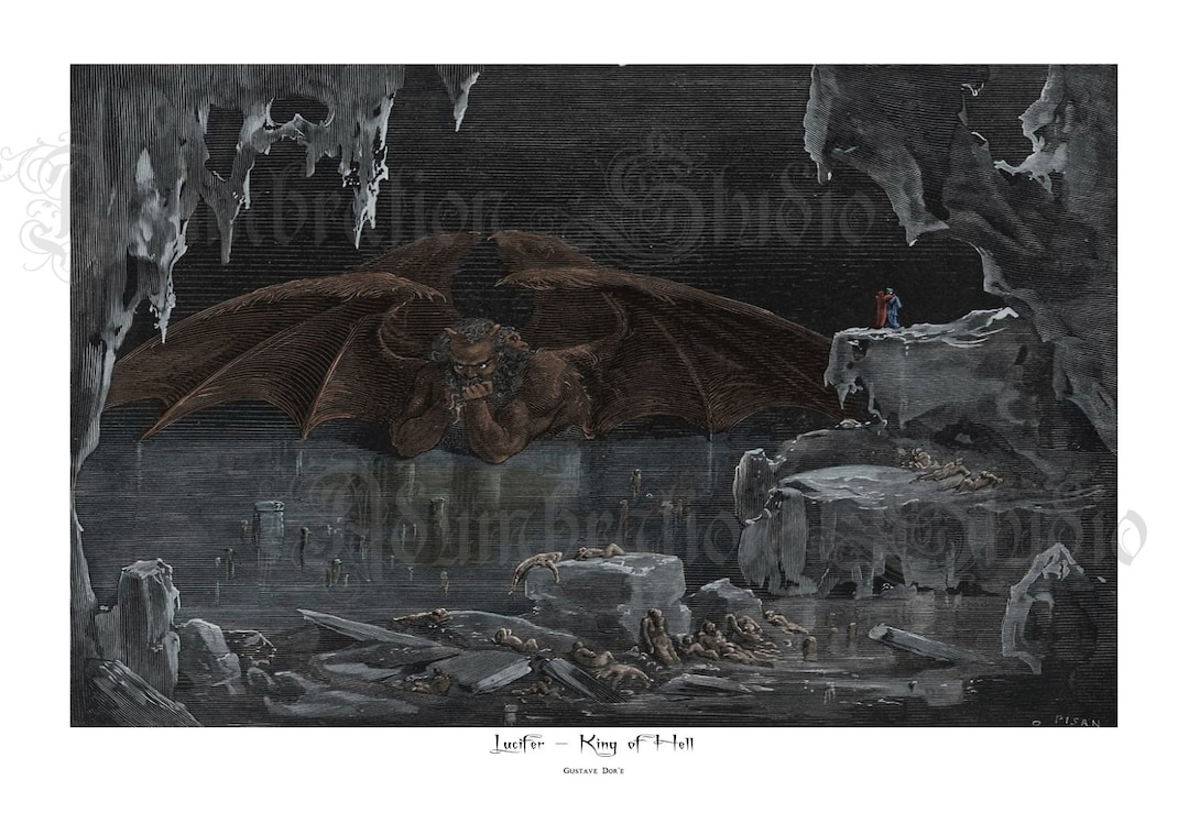Lucifer - King of Hell by Gustave Dore, Dante's Inferno, the