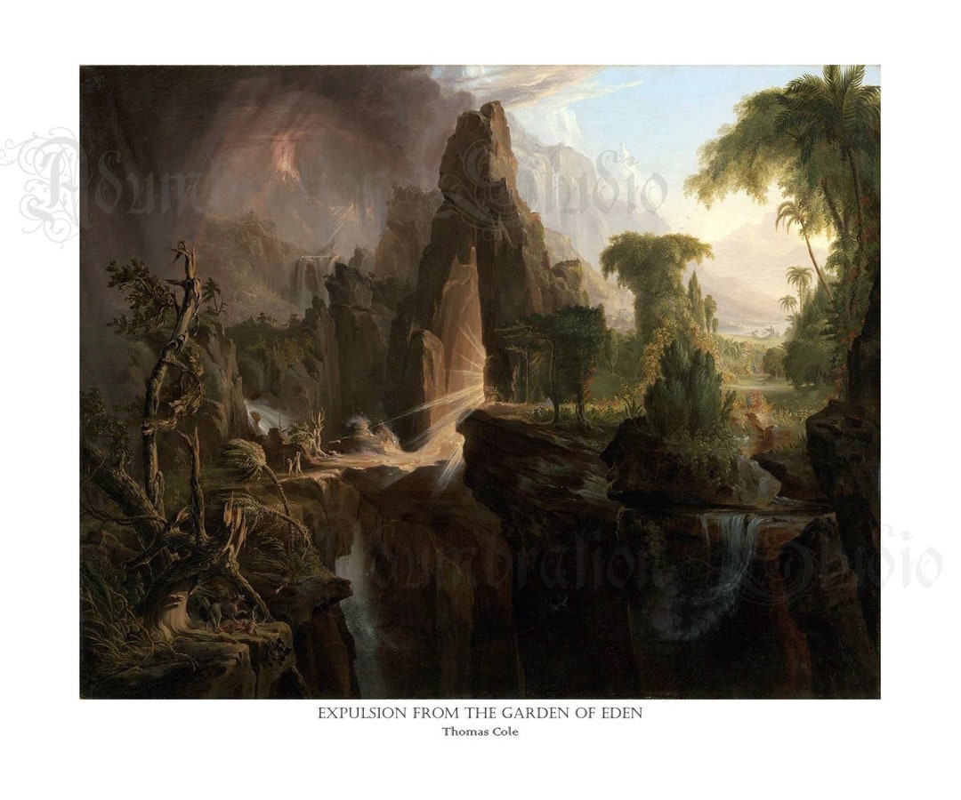 Expulsion From the Garden of Eden 1828, Thomas Cole, Adam & Eve, Hudson