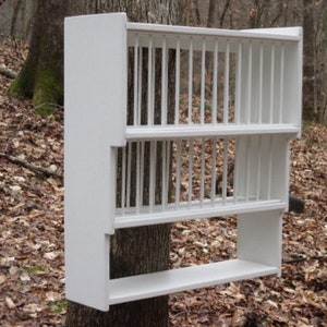 Stickley Style 3 Tier Hanging Plate Rack, American Craftsman Wall Plate Drying Shelf, Arts & Crafts,