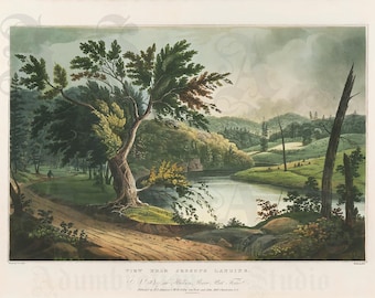 View Near Jessups Landing, by William Guy Wall, Hudson River Port Folio, Currier & Ives, Hudson River Archival Giclée Print