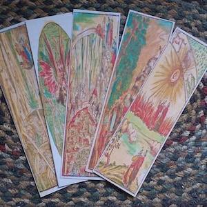 Dante Alighieri&#39;s Divine Comedy 5 Bookmark Set, Dante&#39;s Inferno, Circa 1544 Illustrations, Book Lover, Gifts Under 15.00 FREE SHIPPING