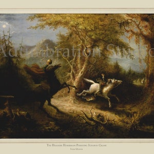 The Headless Horseman Pursuing Ichabod Crane&quot;, by John Quidor, 1858, 19th Century Painting, Archival Print