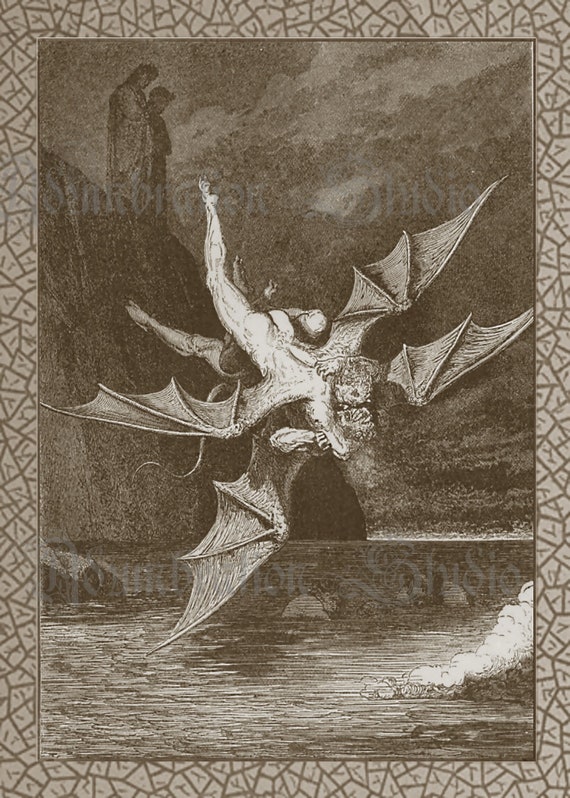 Xilogravura | 1860 | O Inferno de Dante 20 - Gustave Doré - A Divina  Comédia - Os Suicidas são Transformados em árvores