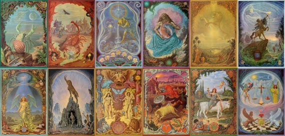 Johfra Bosschart Zodiac Series Folio 1 or Gift Set of 12