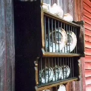 Hanging Plate Rack, Reproduction of 18th Century Original, Early American Plate Drying Rack, Colonial Kitchen Rack, Handmade