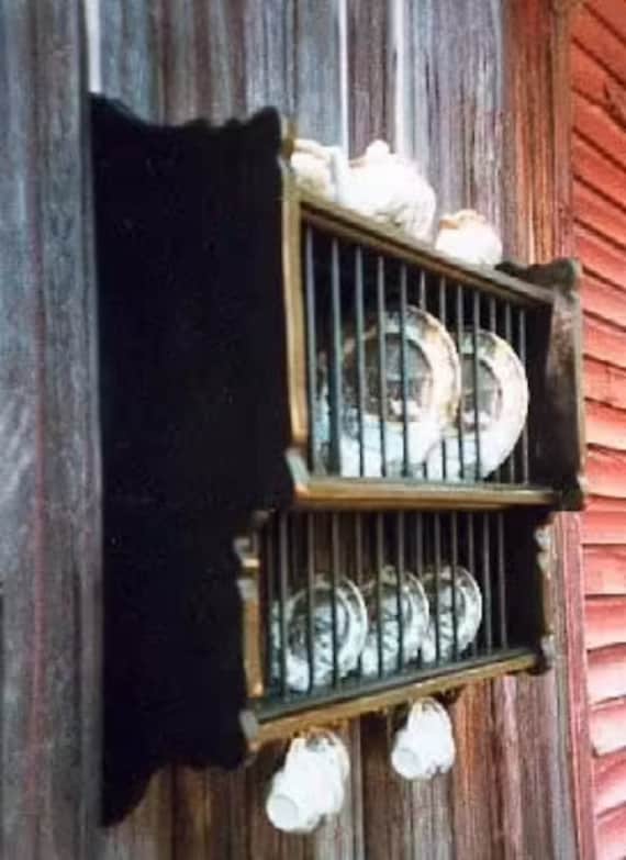 Hanging Plate Rack, Reproduction Of 18Th Century Original, Early American Drying Colonial Kitchen Handmade