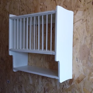 Arts & Crafts Plate Rack, Stickley Compact 25&quot;wide, Mission Plate Drying Shelf, Holds 12 Plates, Country Kitchen Rack, Handmade