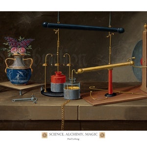 Science, Alchemy, Magic, by Paul Lelong, Circa 1820, Scientific Electro-Alchemical Print, Archival Print